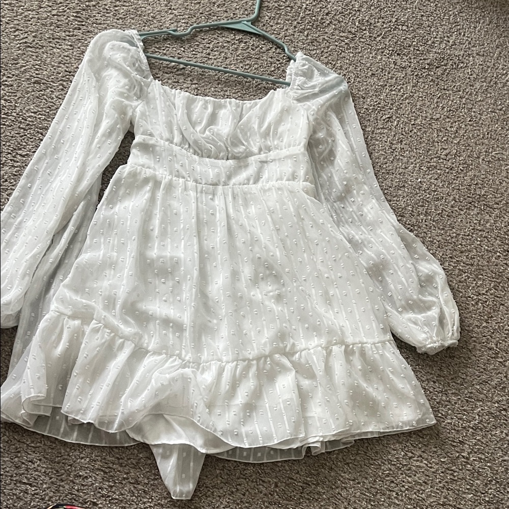 Elegant White Dress with tie back